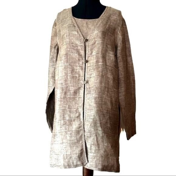 Coldwater Creek 100 Percent Linen Cross Dyed Jacket & Tank M - Picture 1 of 16